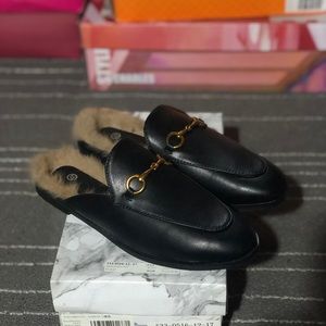 NEW Horsebit Mule with Fur